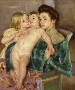 愛撫 作： Mary Cassatt